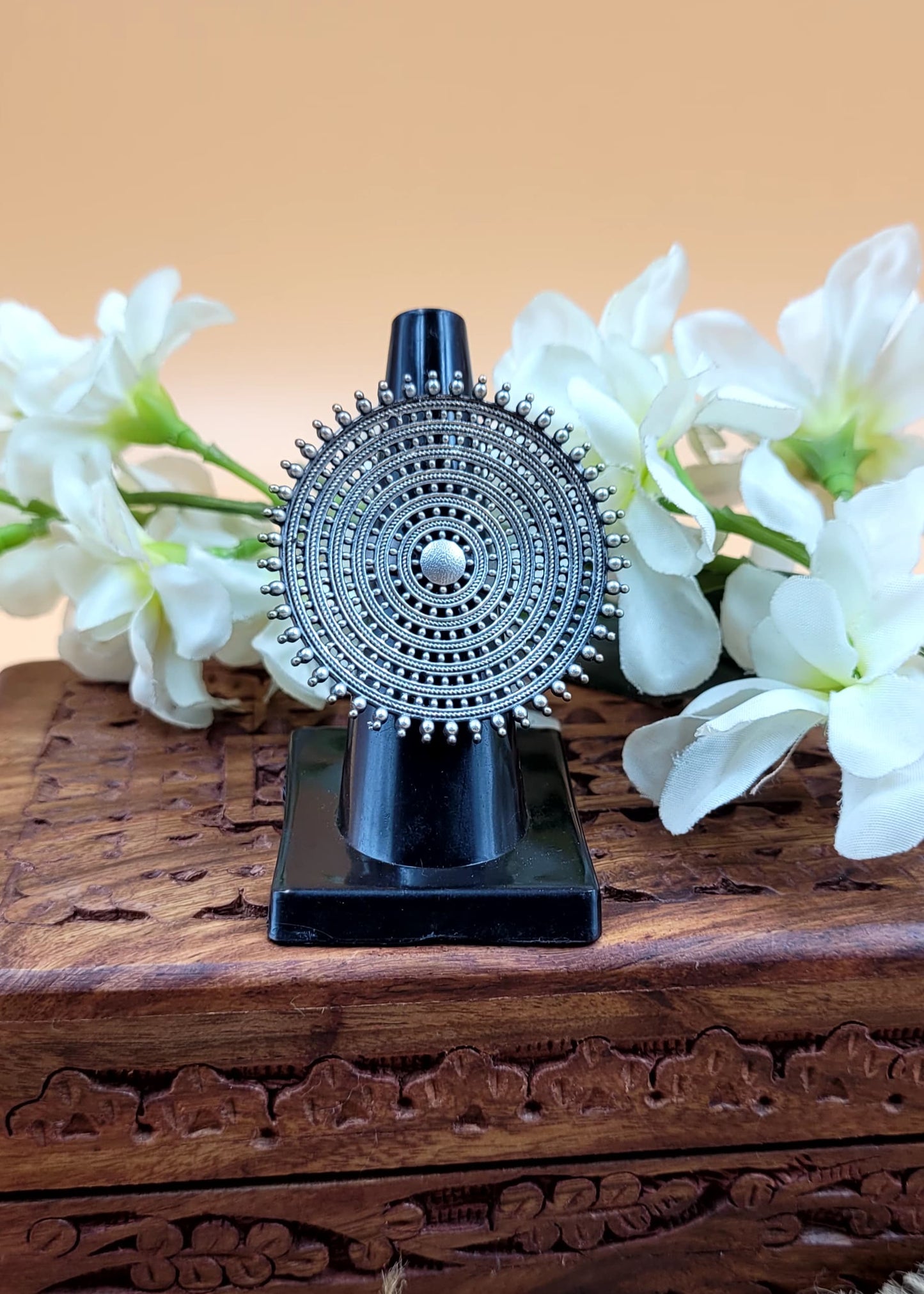 Adjustable Cocktail Brass Finger Ring