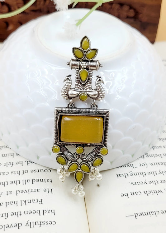 Premium Brass Ridhima Yellow Earrings