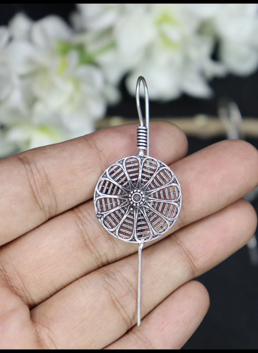 Pin Bugadi oxidised silver earrings studs