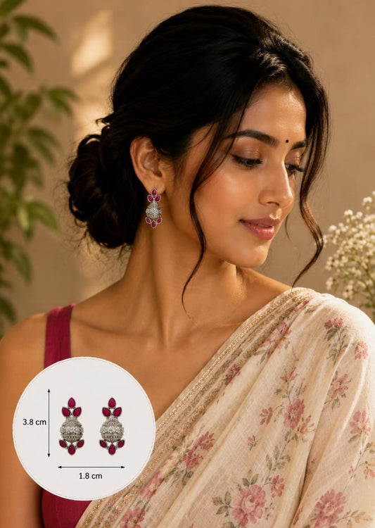 Kalash Shaped Monalisa Stones Stud Earrings