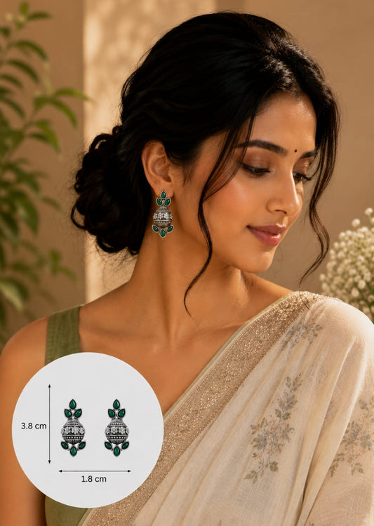 Kalash Shaped Monalisa Stones Stud Earrings