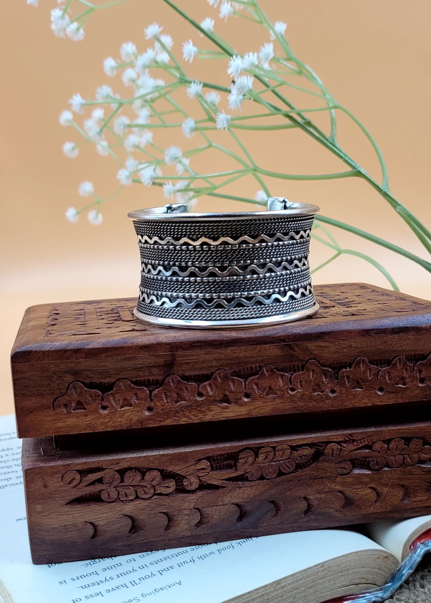 Brass Oxidized Zig-Zag Cuff Bracelet