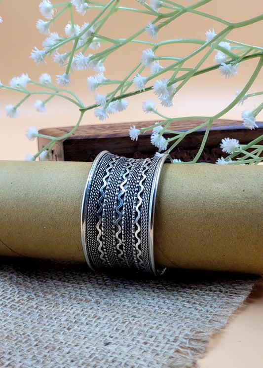 Brass Oxidized Zig-Zag Cuff Bracelet