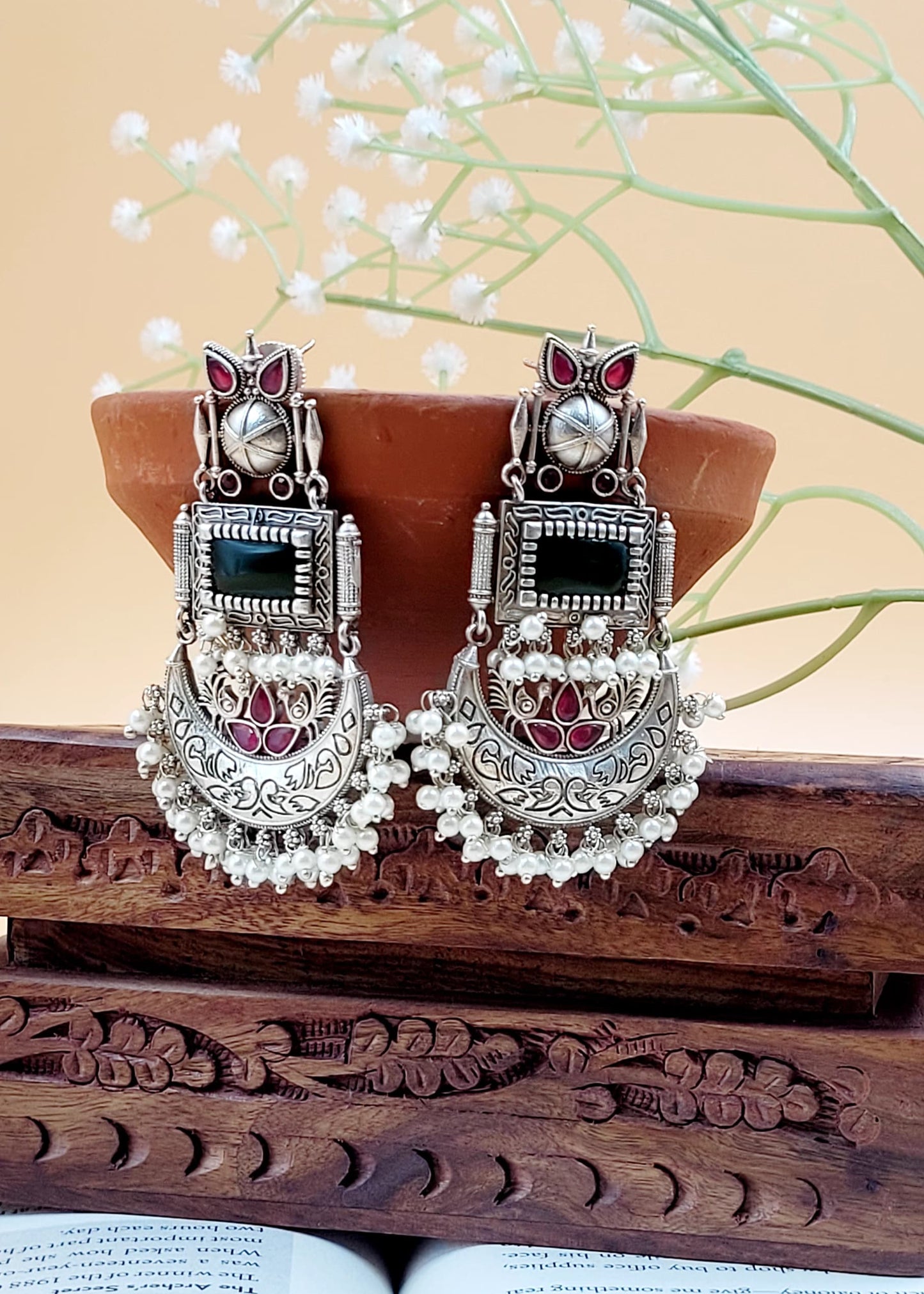 Brass Premium Peacock Dangler Earrings