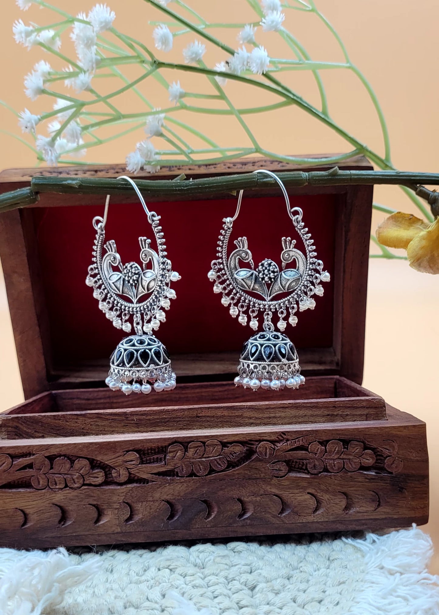 Brass Premium Mayuri Jhumki Earrings