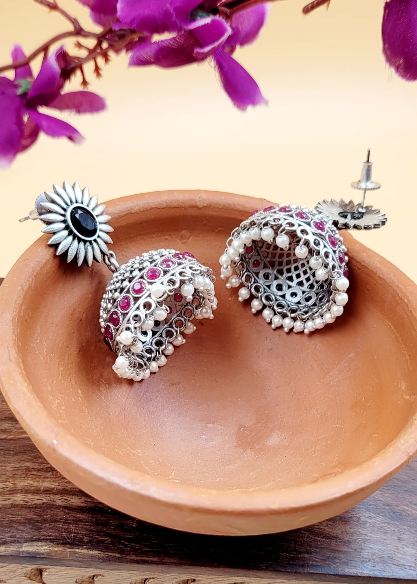 Brass Premium Reeva Jhumki Earrings