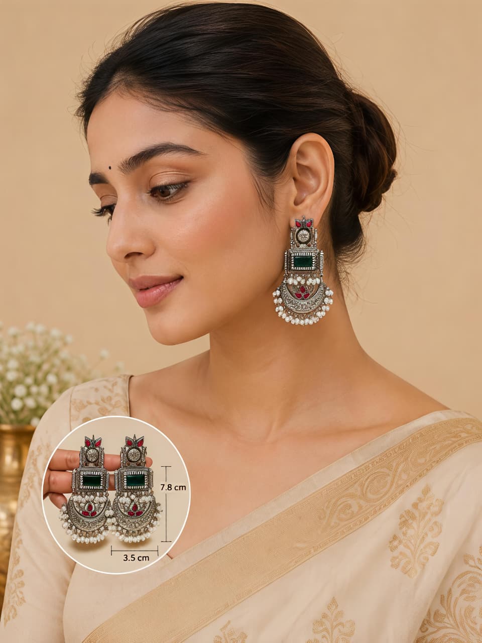Brass Premium Peacock Dangler Earrings