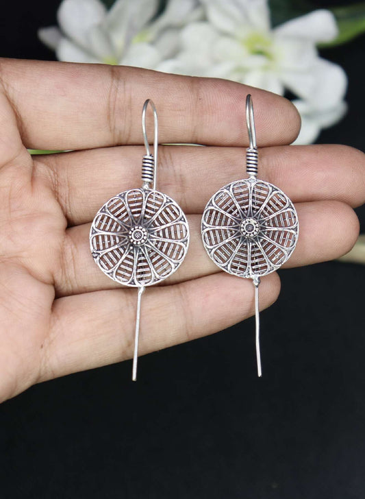 Pin Bugadi oxidised silver earrings studs
