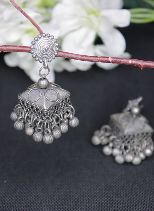 Oxidised Jhumka Style Earrings