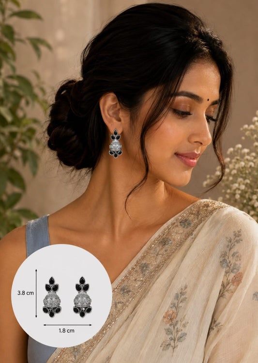 Kalash Shaped Monalisa Stones Stud Earrings