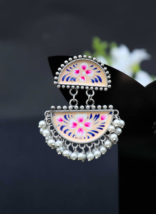 Zazzy Oxidised Hand-Painted Earrings