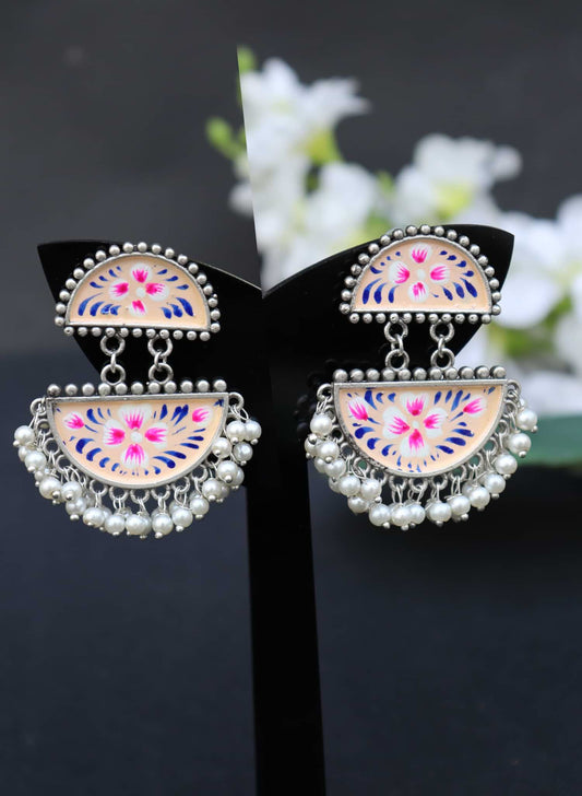 Zazzy Oxidised Hand-Painted Earrings