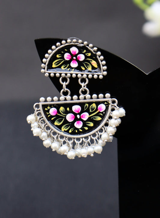 Zazzy Oxidised Hand-Painted Earrings