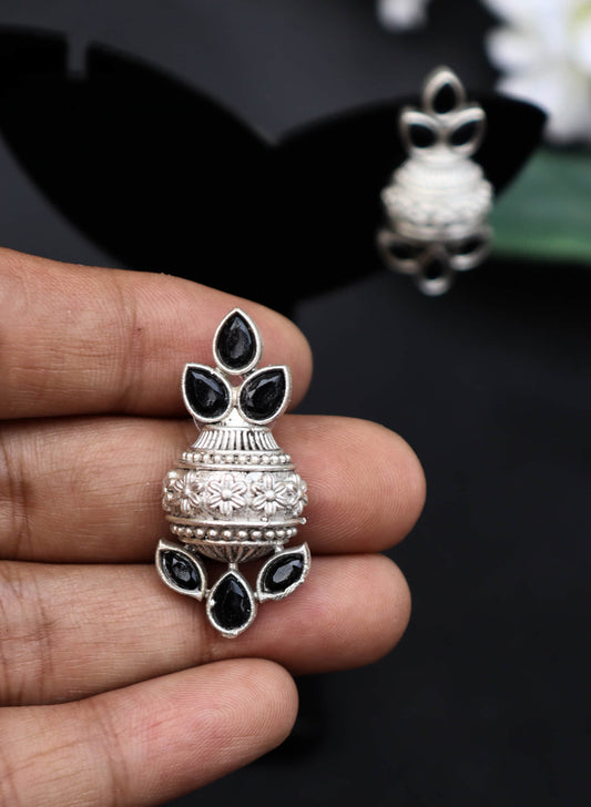 Kalash Shaped Monalisa Stones Stud Earrings