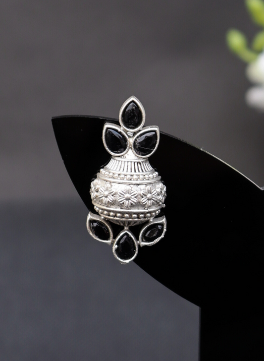 Kalash Shaped Monalisa Stones Stud Earrings